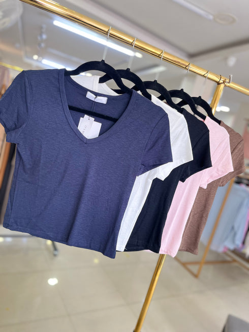 Women Casual V-Neck Crop Blouse